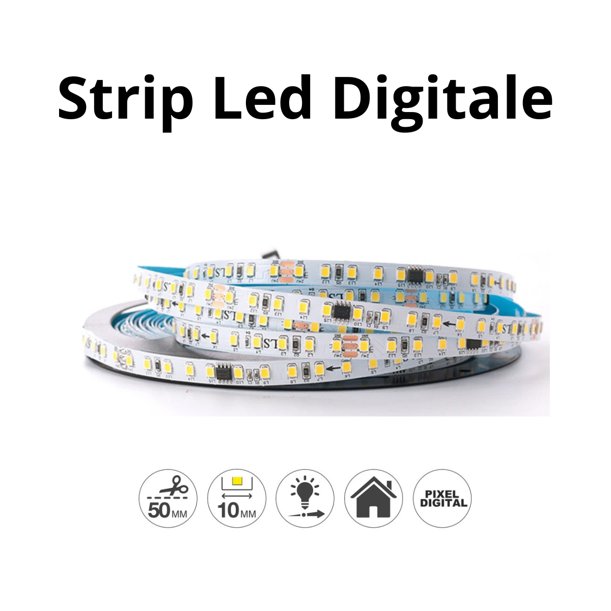 Striscia Led Digitale 24V 5mt 2835 IP20 effetto running