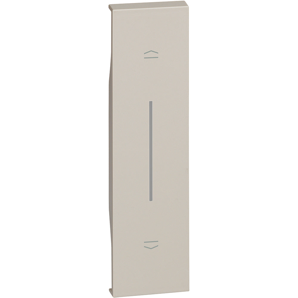 Cover illuminabile per pulsante interbloccato e comando tapparelle connesso Sabbia 1 modulo Bticino Living Now KM05