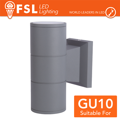 Applique portalampada 2 vie, GU10 IP54 - GRIGIO