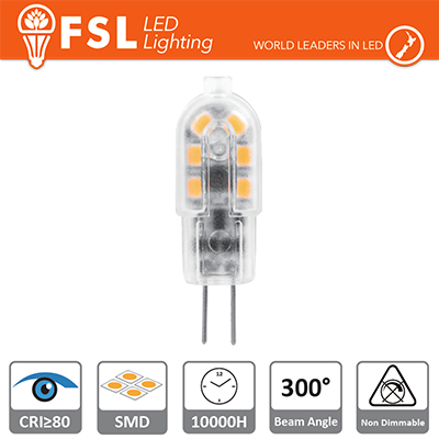 10x Lampada G4 - 1.5W 4000K 125LM DC-12V