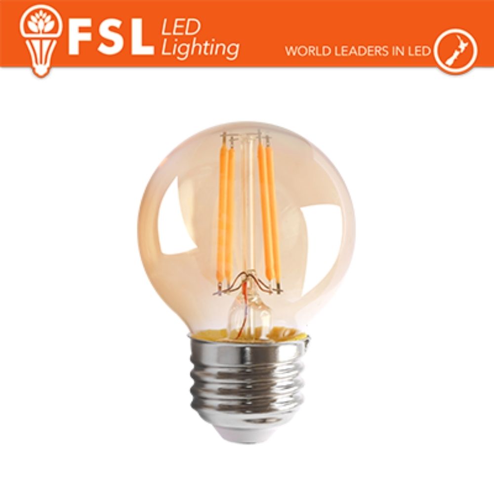 Lampada led a filamento in vetro Ambra Sfera 4W E27