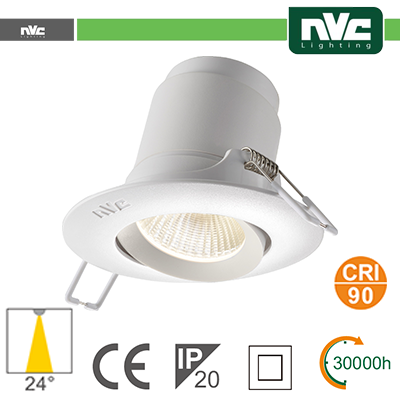 Faro direzionabile LED IP20 9W 4000K 700LM 24º FORO:95mm