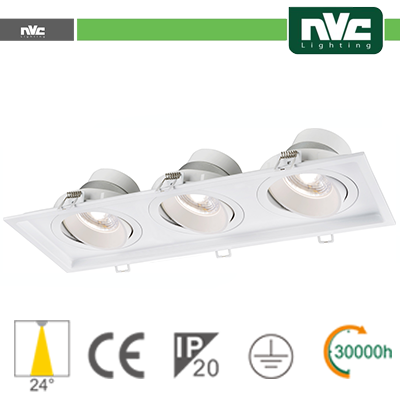 Incasso Multi lampada - 27w (3x9w) 4000k 2160lm >24°