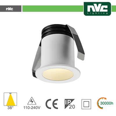 Punto Luce LED 2W 3000K 38° IP20 FORO:35mm