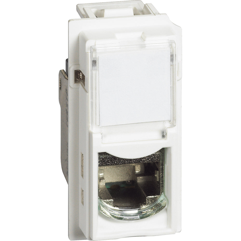 Presa Di Rete RJ45 categoria 6 UTP Colore Bianco Bticino Living Now KW4279C6 Connettori RJ45 categoria 6 UTP, connessione tipo TOOLLESS IDC per trasmissione dati/telefonia. Questi connettori sono utilizzabili per sistemi di trasmissione segnali a 4 coppie - 1 modulo, Bianco
