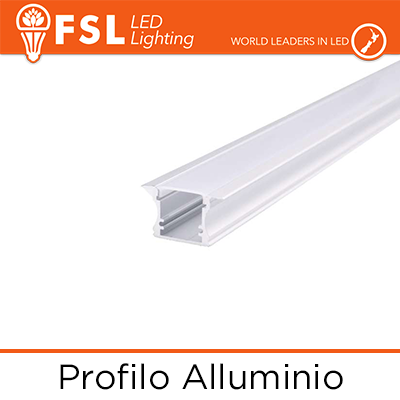 12x BARRA ALLUMINIO 6063 - Incasso- 2m SILVER