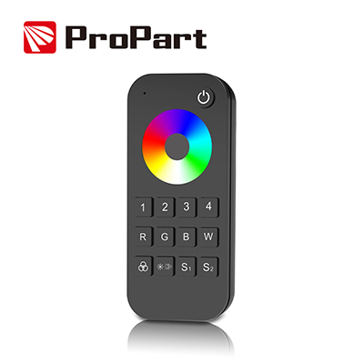 Telecomando RGB/RGBW 4 zone, 2 scene, nero, RF2.4G