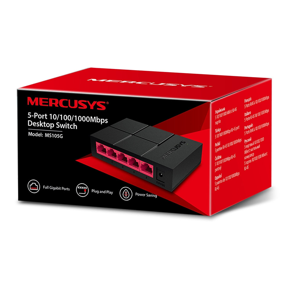 Switch ethernet 5 porte lan Gigabit 10/100/1000 Mbps | Mercusys