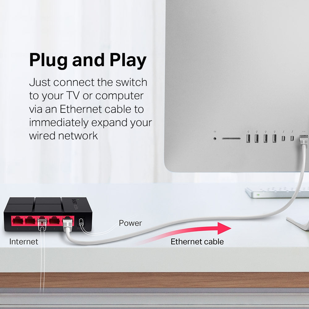 Switch ethernet 5 porte lan Gigabit 10/100/1000 Mbps | Mercusys