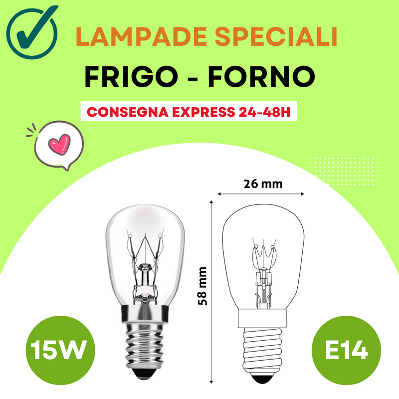 Lampada speciali E14 per Frigo - Forno - Cappa