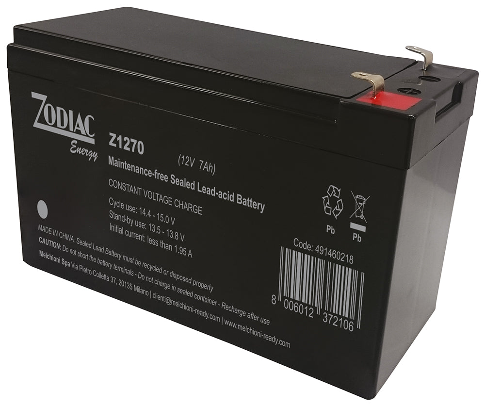 Batteria al Piombo Ricaricabile 12V 7Ah - Terminale Faston 4.8mm
