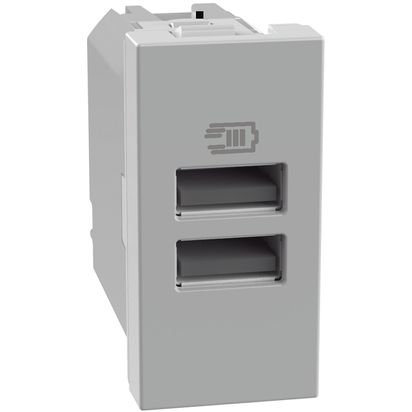 Bticino MatixGO Caricatore USB con due porte Tipo A Grigio JG4191AA