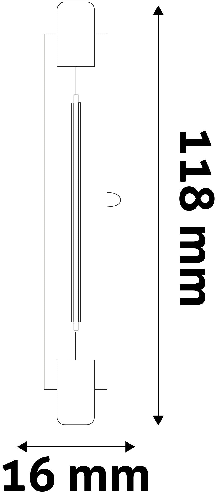 Lampadina LED attacco R7S 13W COB 16x118mm 4000K luce naturale
