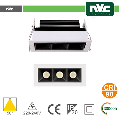 Incasso Multi lampada - 3X3W 530LM 3000K 50° >90CRI
