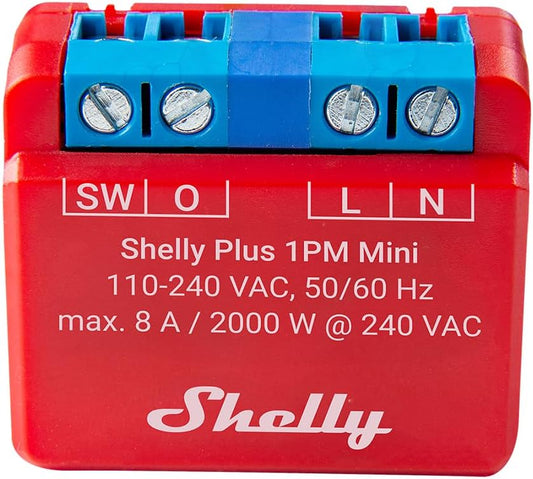 Shelly Mini Plus 1PM - Smart Relay 8A  AC WiFi/BT + PM