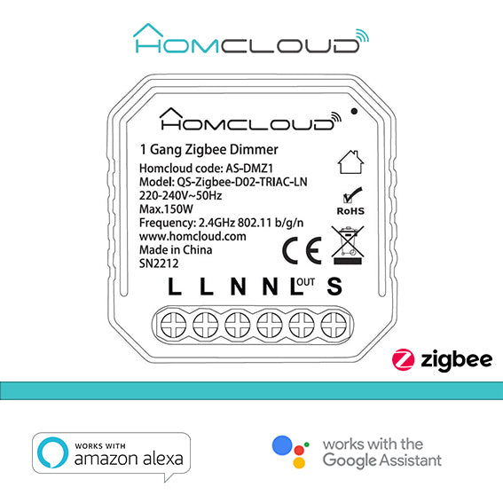 Modulo Dimmer 1CH Zigbee da incasso