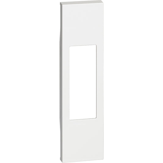 Cover bianca 1 modulo Bticino Living Now KW02.  Cover per prese standard Italia, pulsante a tirante, interruttore bipolare. Per articoli KW4033 - KW4002 - KW4113 - KW4180 - 1 modulo, Bianco.