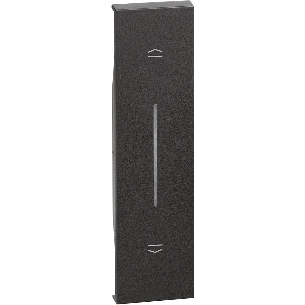 Cover illuminabile per pulsante interbloccato e comando tapparelle connesso Nera 1 modulo Bticino Living Now KG05. Cover illuminabile per pulsante interbloccato e comando tapparelle connesso: art. K4037 e K4027C - 1 modulo, Nera