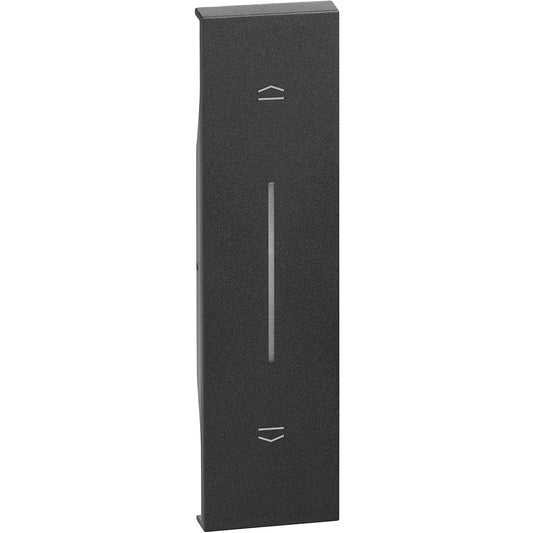 Cover illuminabile per pulsante interbloccato e comando tapparelle connesso Nera 1 modulo Bticino Living Now KG05. Cover illuminabile per pulsante interbloccato e comando tapparelle connesso: art. K4037 e K4027C - 1 modulo, Nera