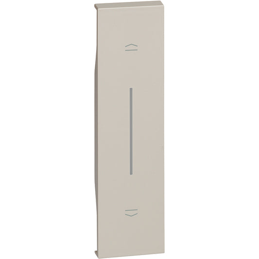 Cover illuminabile per pulsante interbloccato e comando tapparelle connesso Sabbia 1 modulo Bticino Living Now KM05