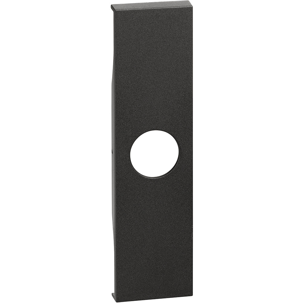 Cover per presa TV nera 1 modulo Bticino Living Now KG08 Cover per presa TV e falso polo con uscita.  Per prese TV e falso polo con foro.  Per art. K4202D, K4202P14, K4202P10, K4202F, K4953 - 1 modulo, Nera