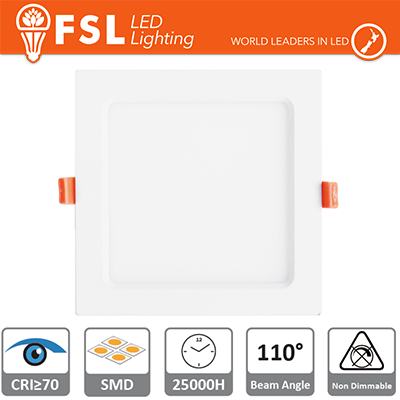 Downlight LED IP20 15W 4000K 1150LM 110° FORO:190x190mm