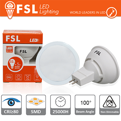 MR16 Lampadina LED - 6W 4000K 510LM 100º CRI80  DC 12V