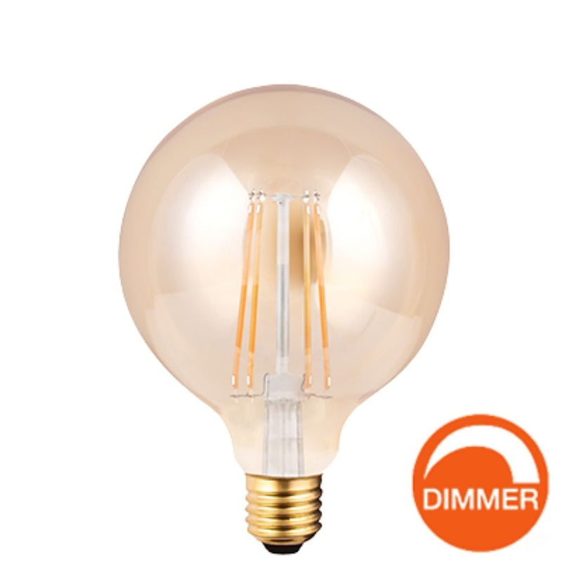 Lampada led a filamento in vetro Ambra Globo 8W E27 Dimmerabile