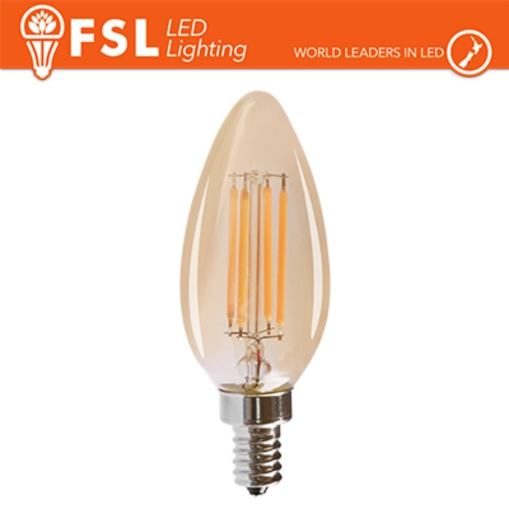 Lampada led a filamento in vetro Ambra Oliva 4W E14