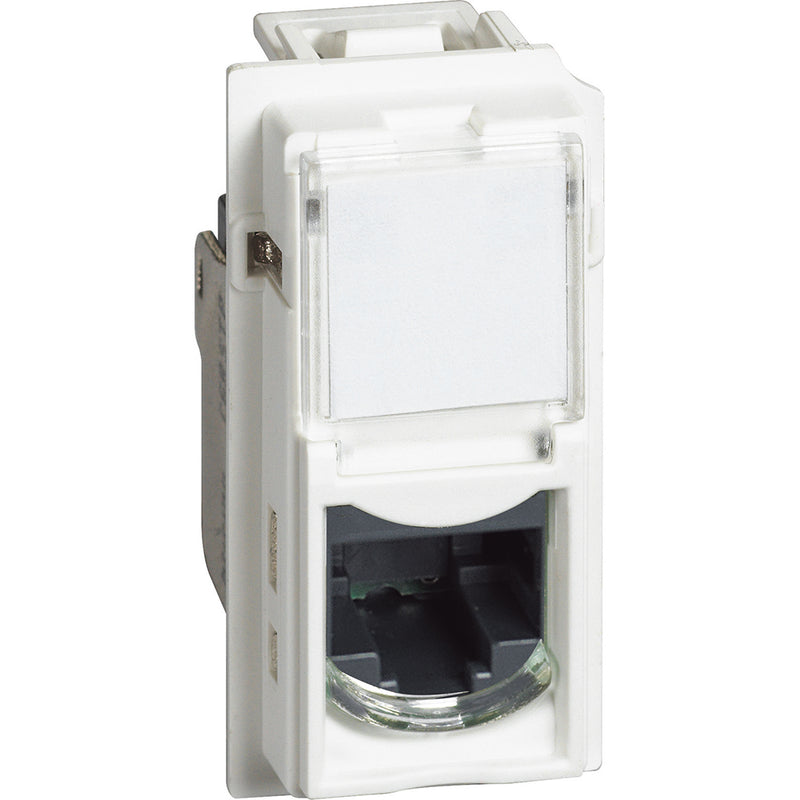Presa Di Rete Categoria 5 Colore Bianco Bticino Living Now KW4279C5E Connettori RJ45 categoria 5E UTP, connessione tipo TOOLLESS IDC per trasmissione dati/telefonia.  Questi connettori sono utilizzabili per sistemi di trasmissione segnali a 4 coppie - 1 modulo, Bianco
