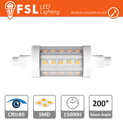 R7s - 5,5W 4000K 600LM >200º 25*78mm CRI80