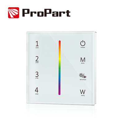 Telecomando da parete RGB/RGBW bianco 4 zone RF2.4G