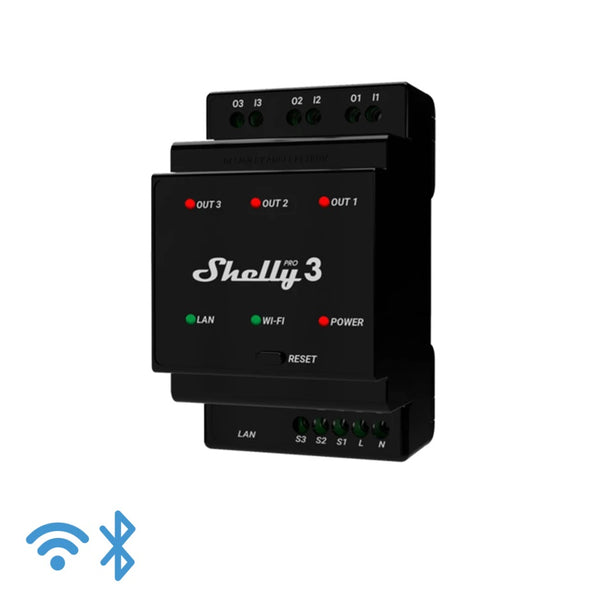 Shelly Pro 3 - IP Smart Relay DIN 3ch. LAN/WiFi/BT