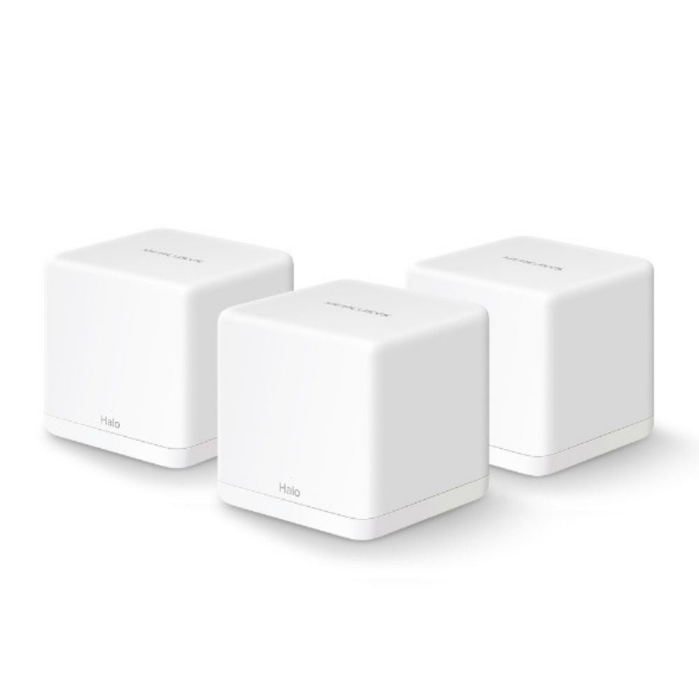 Sistema Mesh WiFi dual band Halo H30G S12 AC1300 3 Pack Mercusys con funzione Access point e Router dita online patabit. Il sistema mesh è molto utilizzato per gaming online e streaming HD.