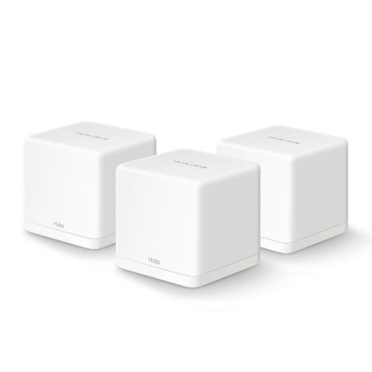 Sistema Mesh WiFi dual band Halo H30G S12 AC1300 3 Pack Mercusys con funzione Access point e Router dita online patabit. Il sistema mesh è molto utilizzato per gaming online e streaming HD.
