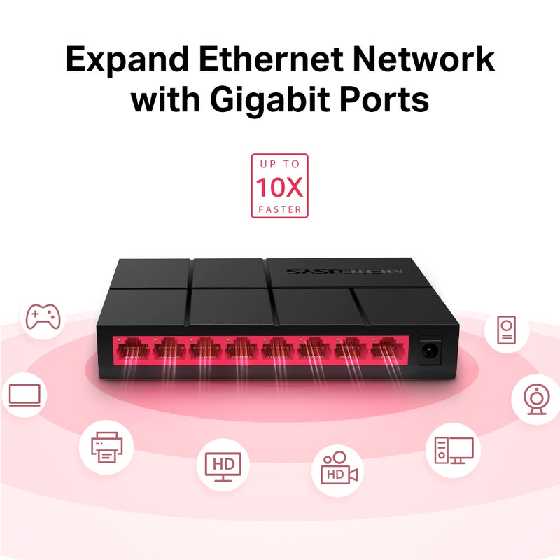 Switch ethernet 8 porte lan Gigabit 10/100/1000 Mbps | Mercusys
