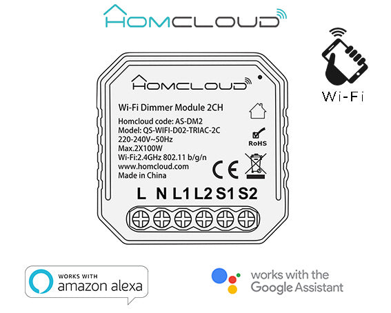 Modulo Dimmer 2CH Wi-Fi da incasso