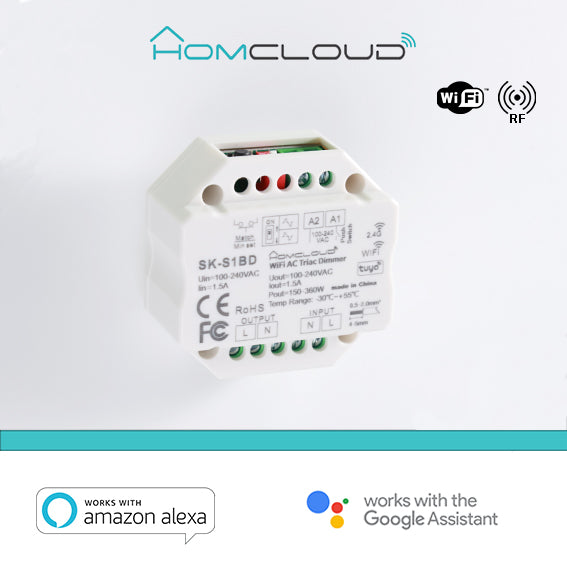 Modulo Smart Dimmer 220V AC Triac 1CHx1.5A Wi-Fi+RF 2.4G