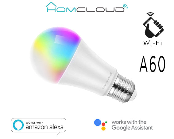 Lampadina Wi-Fi + Bluetooth RGB+Bianco caldo E27 A60 dimm