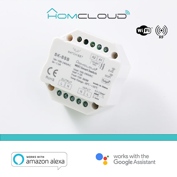 Modulo Smart Pulsante 220V AC 1CHx1.5A Wi-Fi+RF 2.4G